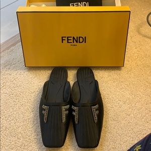 Authentic BRAND NEW Fendi rhinestone slides